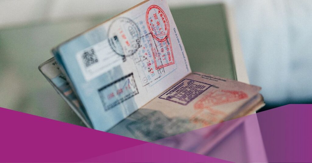 A passport with couple of visa stamps.