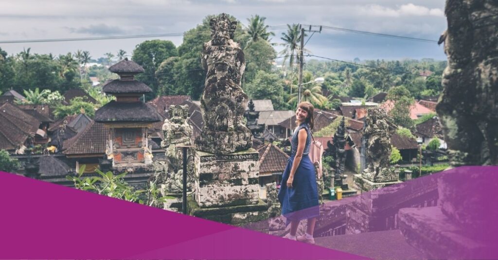 A woman doin a solo trip to Bali.