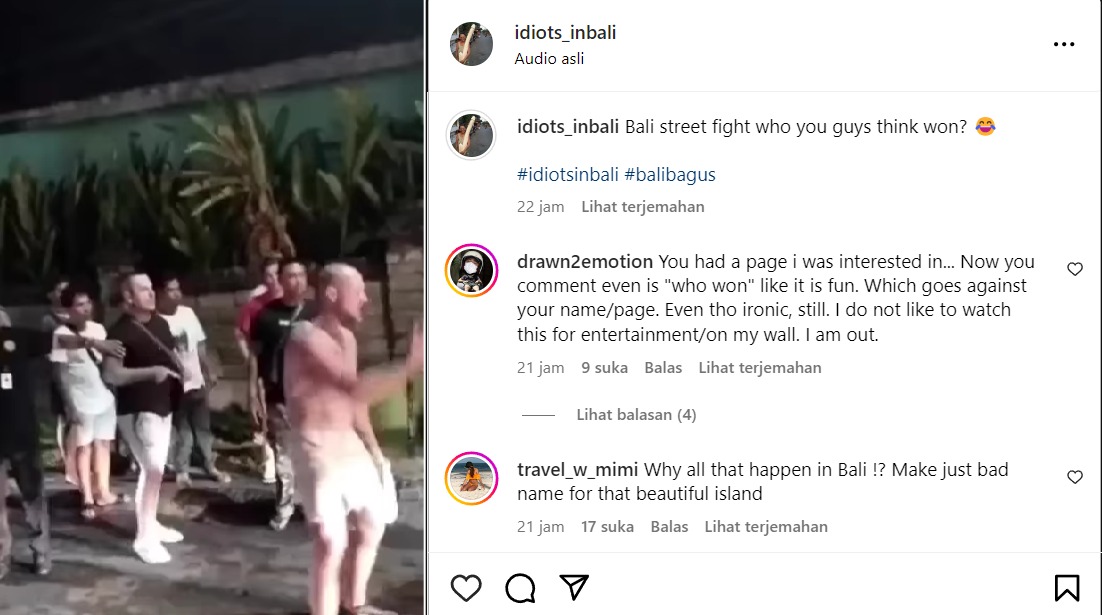 Bali Viral Video Foreign Tourist's Wild Street Fight Caught on Camera