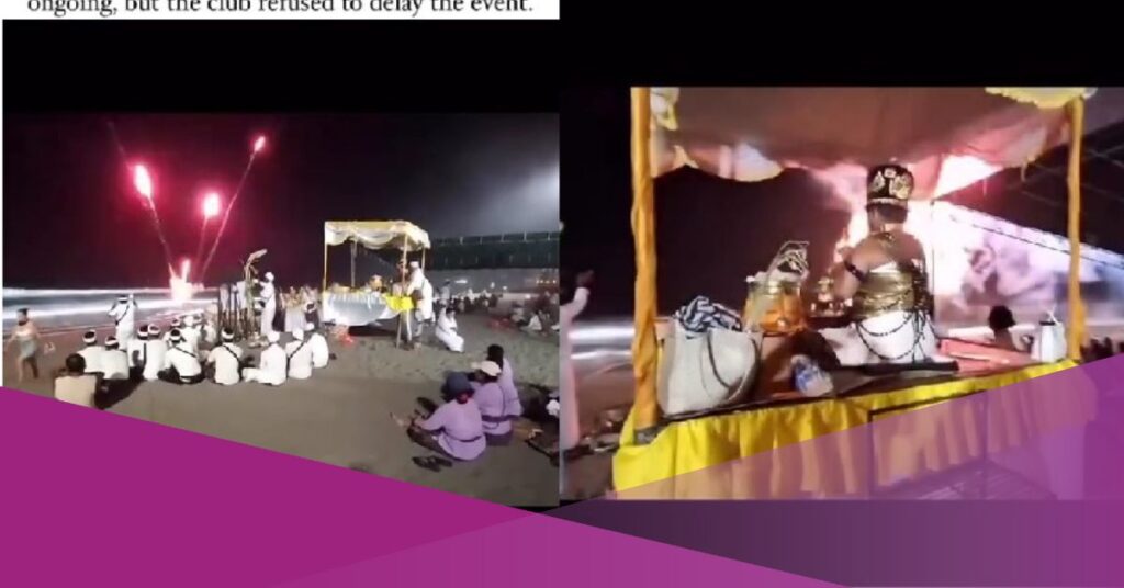viral bali ceremony fireworks beach club