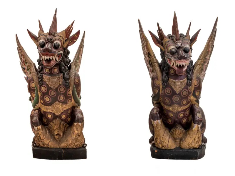 Winged Lion Statues from Lombok
