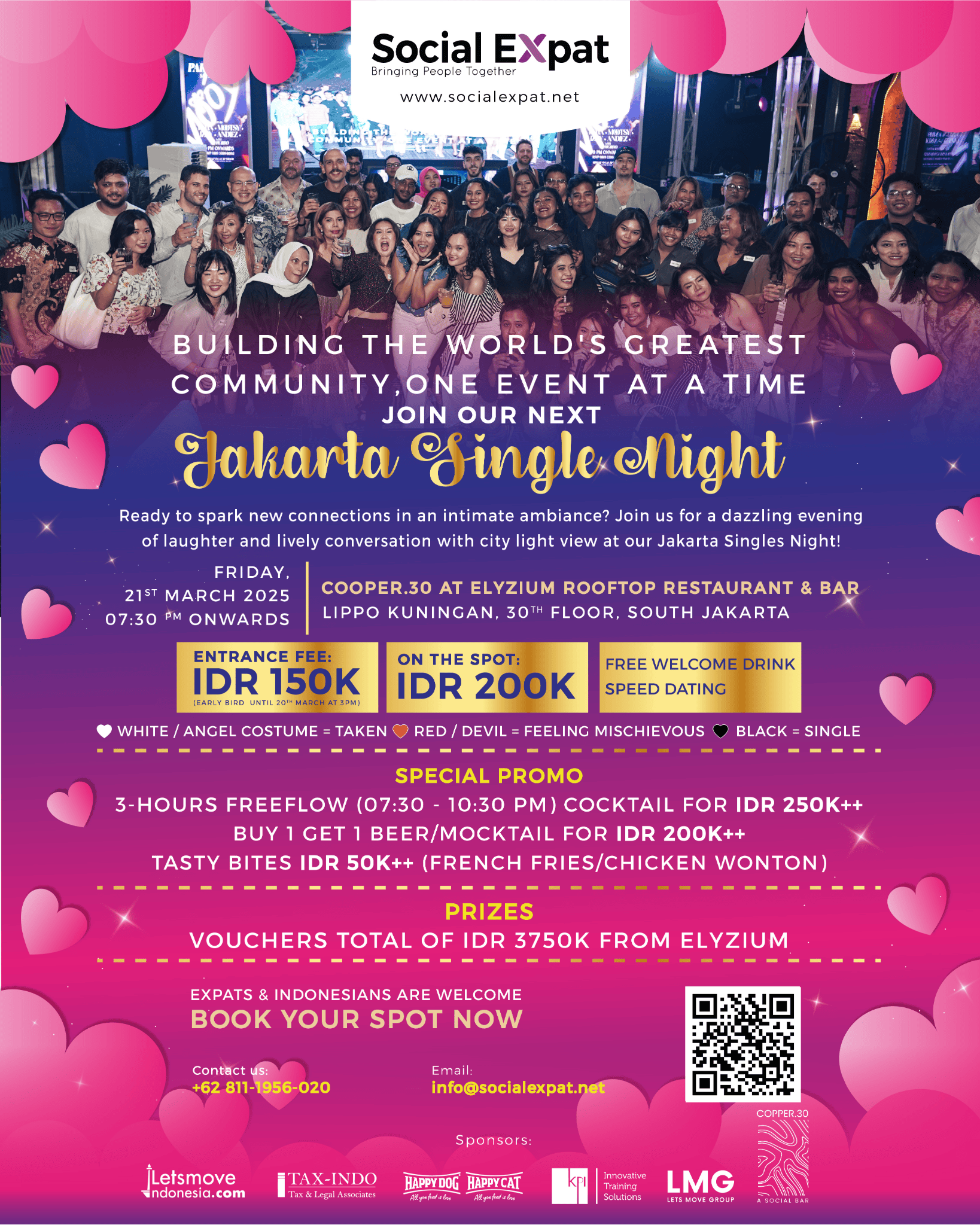 Jakarta Expat Networking, Singles Night at Cooper.30 by Elyzium