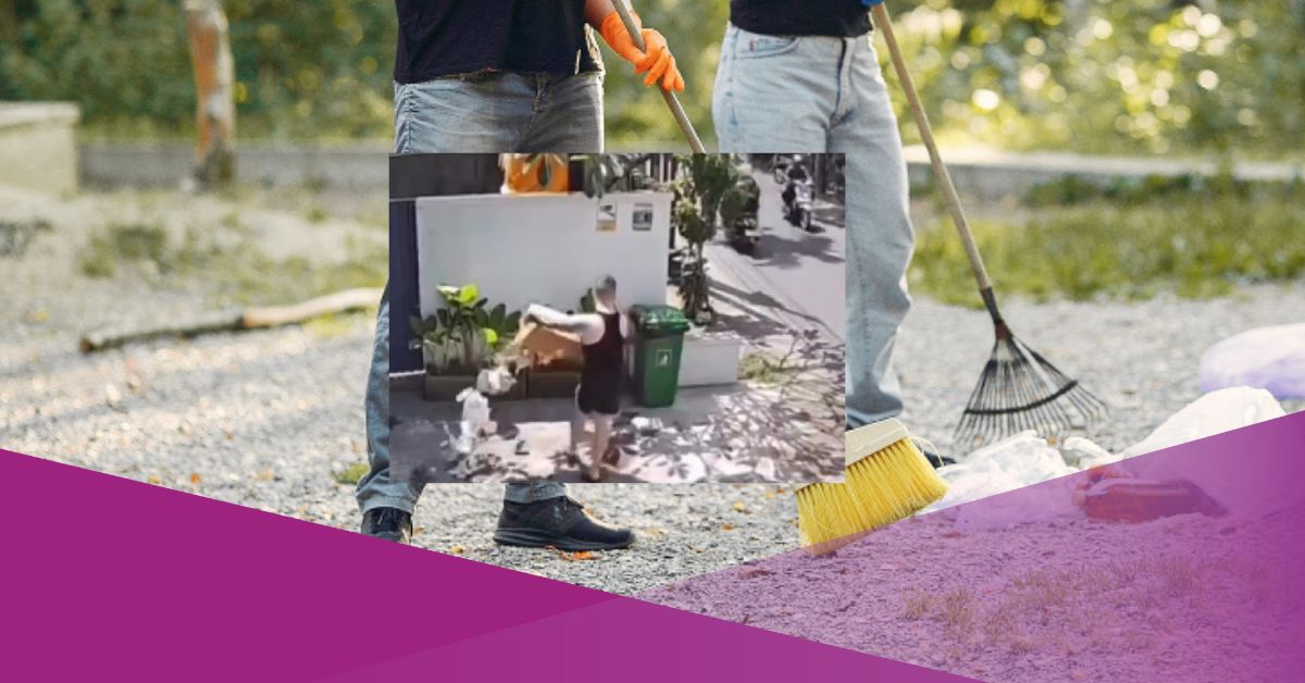 foreigner in bali littering