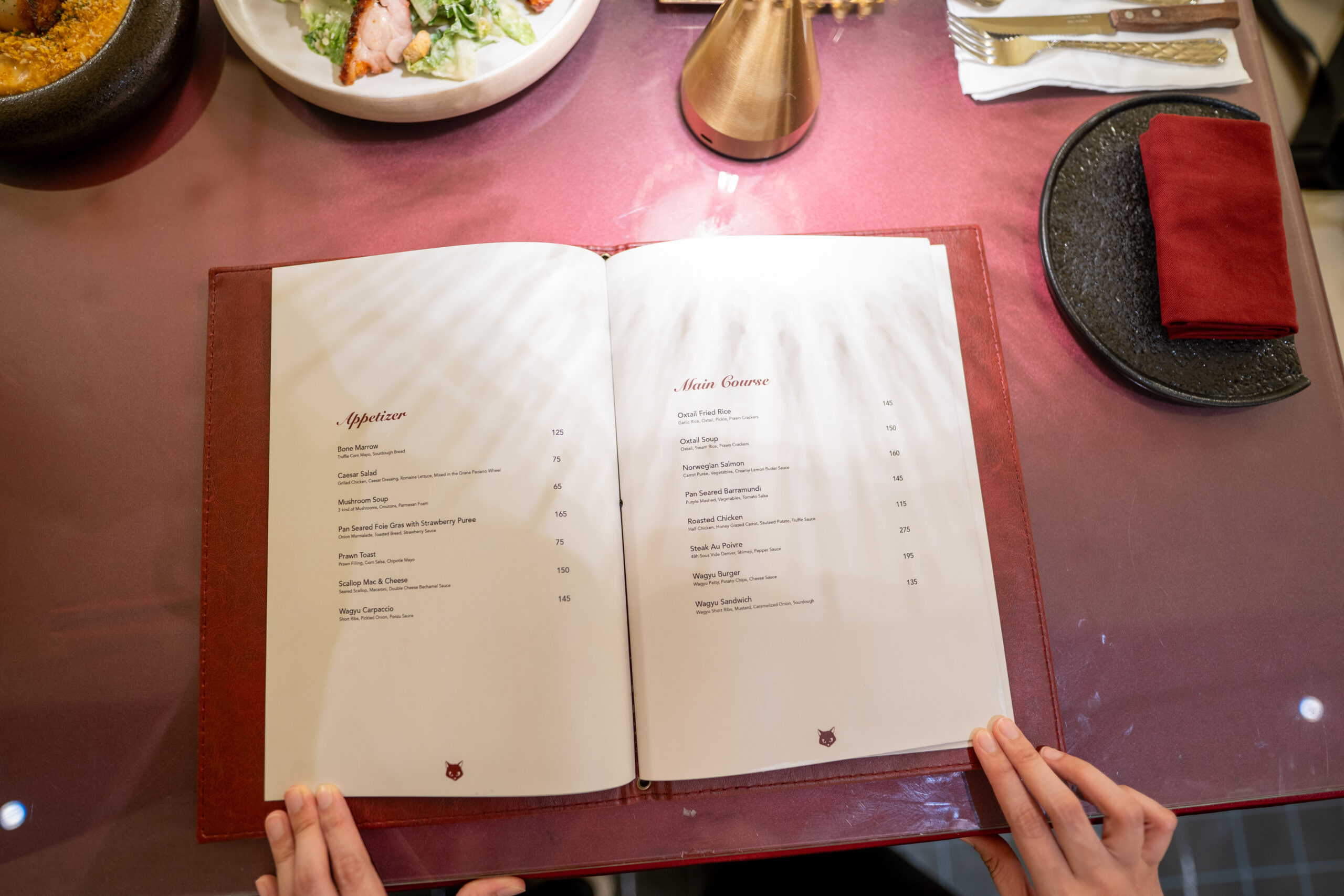 high table restaurant menu