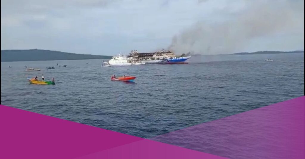 KM Barcelona ship fire in Indonesia