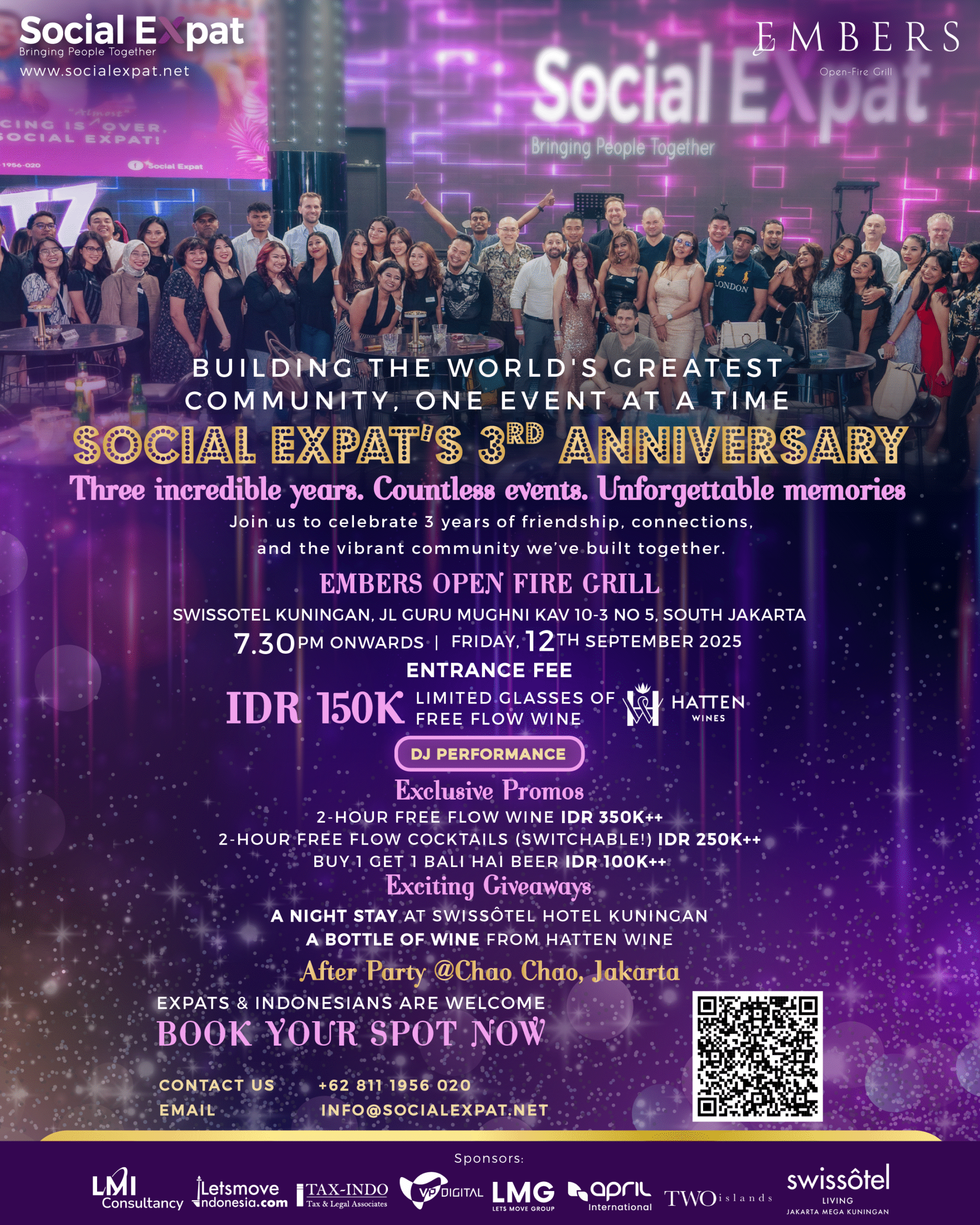 Jakarta Expat Networking, Social Expat 3.0 Anniversary at Embers Open Fire Grill, Swissotel Kuningan