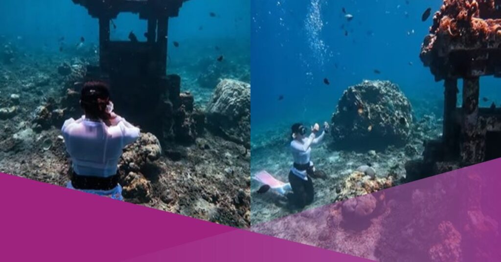 Video Shows Balinese Girl Praying Underwater in Amed as Clip Goes Viral