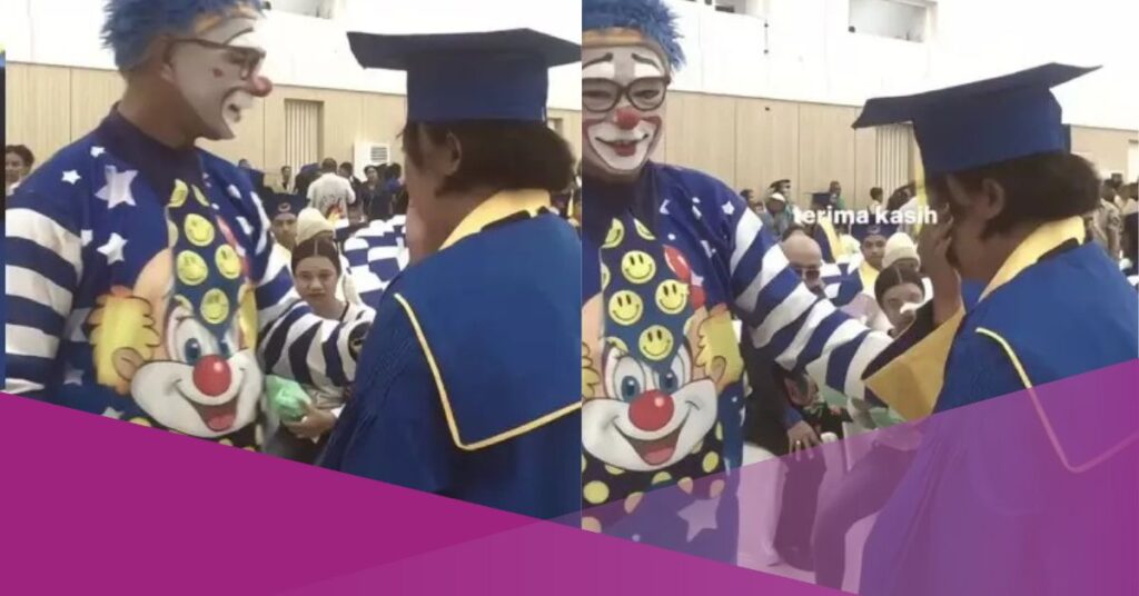 Father in Clown Costume Attends Daughter’s Graduation