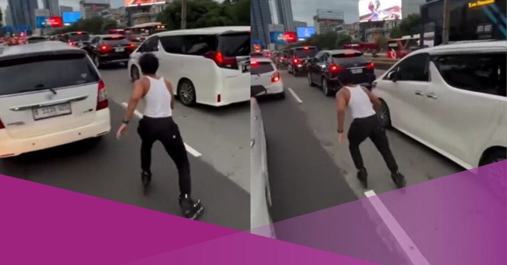 Viral Video Shows Roller Skaters Weaving Through Jakarta Traffic