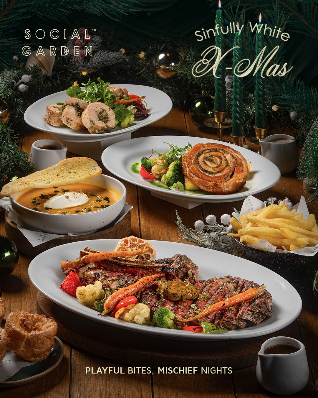 “Sinfully White Xmas” Brings A Playful, Winter-Kissed Celebration to Social Garden