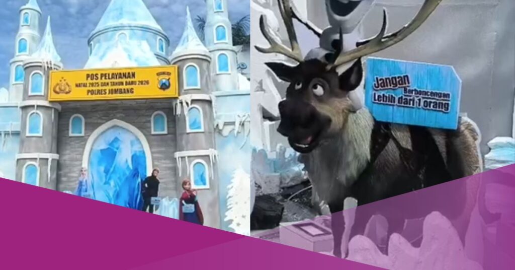 Frozen-Themed Police Service Post in Indonesia