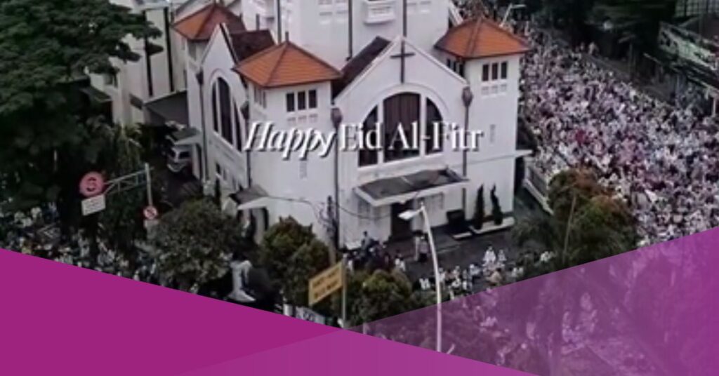 In Jatinegara, Jakarta, Eid Prayers Take Place Beside a Church in a Show of Tolerance