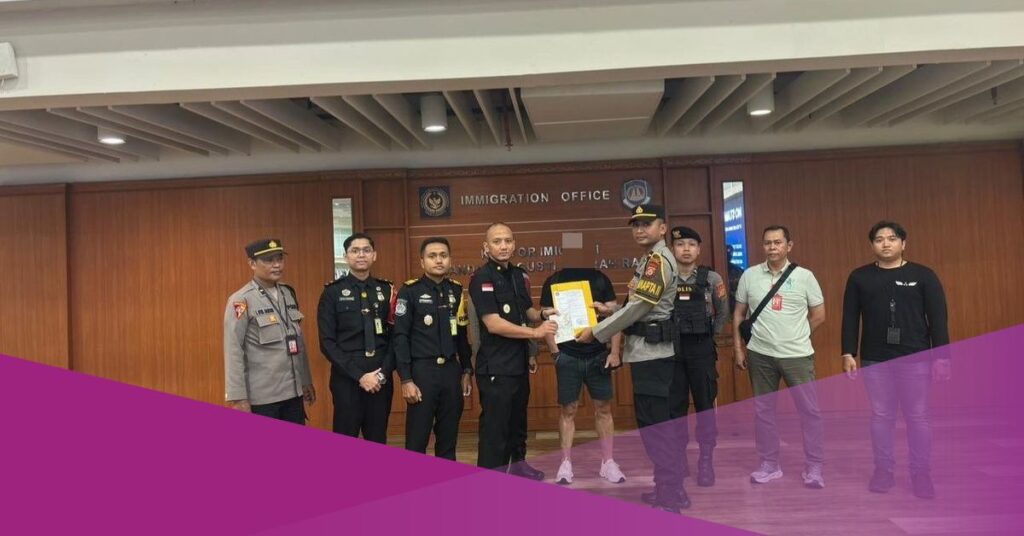 Scottish Gang Figure Steven Lyons Arrested in Bali After Interpol Red Notice Flag at Ngurah Rai Airport